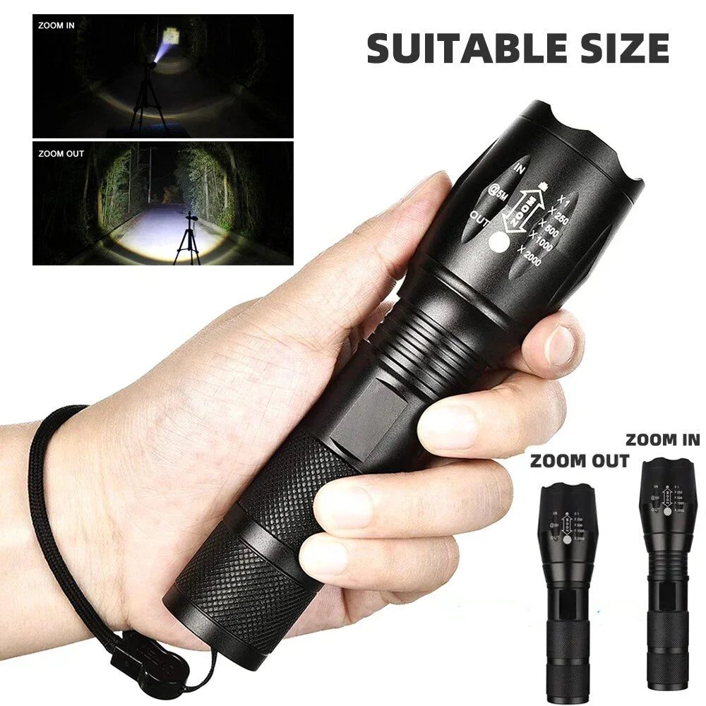 T6 Starke Licht Taschenlampe LED Aluminium Legierung Teleskop Zoom Batterie Version Aufladen Outdoor Suchscheinwerfer Fernbedienung Taschenlampe