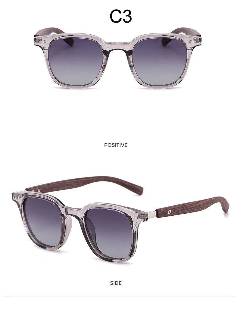 Trendige Retro-Sonnenbrille mit Holzmaserung für Damen und Herren, neue Sonnenbrille mit quadratischem Rahmen, UV-Schutz, Fahrradbrille, Outdoor, Straße