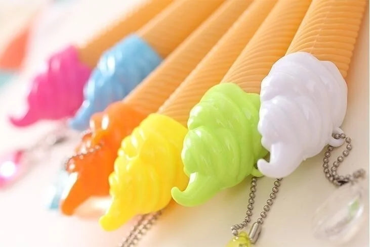 6-teiliger süßer Eiscreme-Strass-Süßigkeits-Gelstift für Schreibwaren
