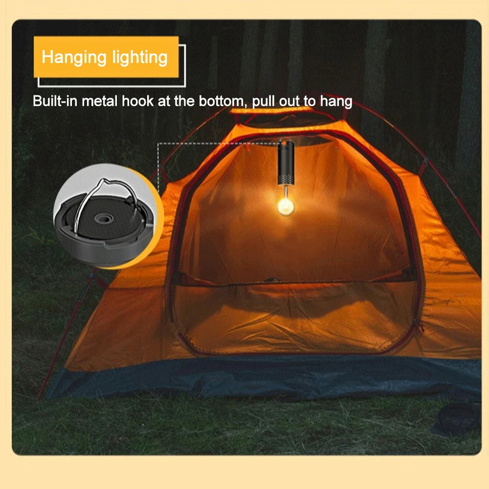Verbesserte Camping-LED-Teleskop-Taschenlampe mit Stativ, wiederaufladbare Notfalllampe, tragbare Orch-Licht-Tischlampe für den Außenbereich, Zelt