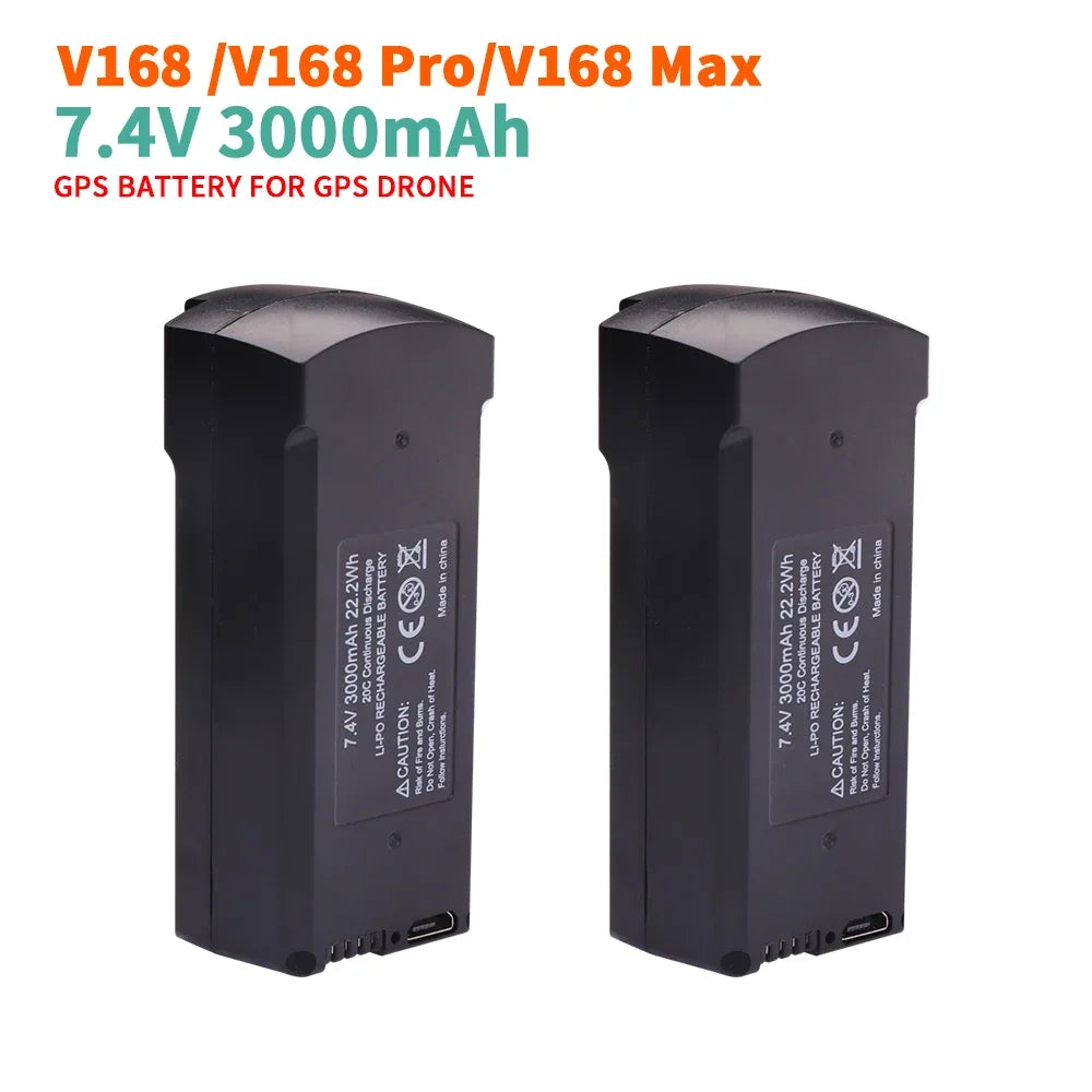 7,4 V 3000 mAh Original V168 GPS Drone Batterie RC Quadcopter 3,7 V 2000 mAh V168 Pro Max Ersatz Batterie eders Teile Zubehör