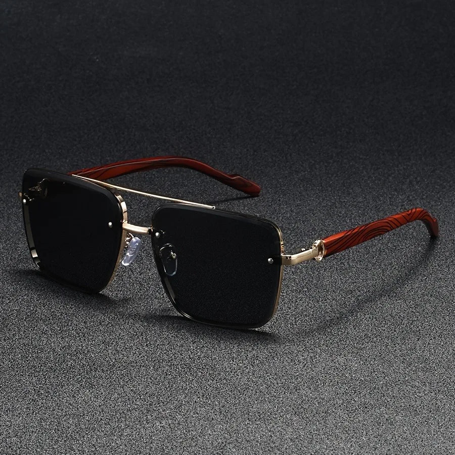 2025 Luxus Quadratische Sonnenbrille Für Männer Neue Holz Vintage Designer Mode Gläser Sonnenbrille Frauen Urlaub Gafas De Sol Hombre