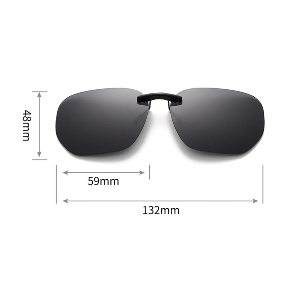 Quadratischer Clip auf Sonnenbrille Frauen polarisierte schwarze Linse uv400 Nachtsicht fahren Männer Brille Clips Anti Blendung Vintage Brille