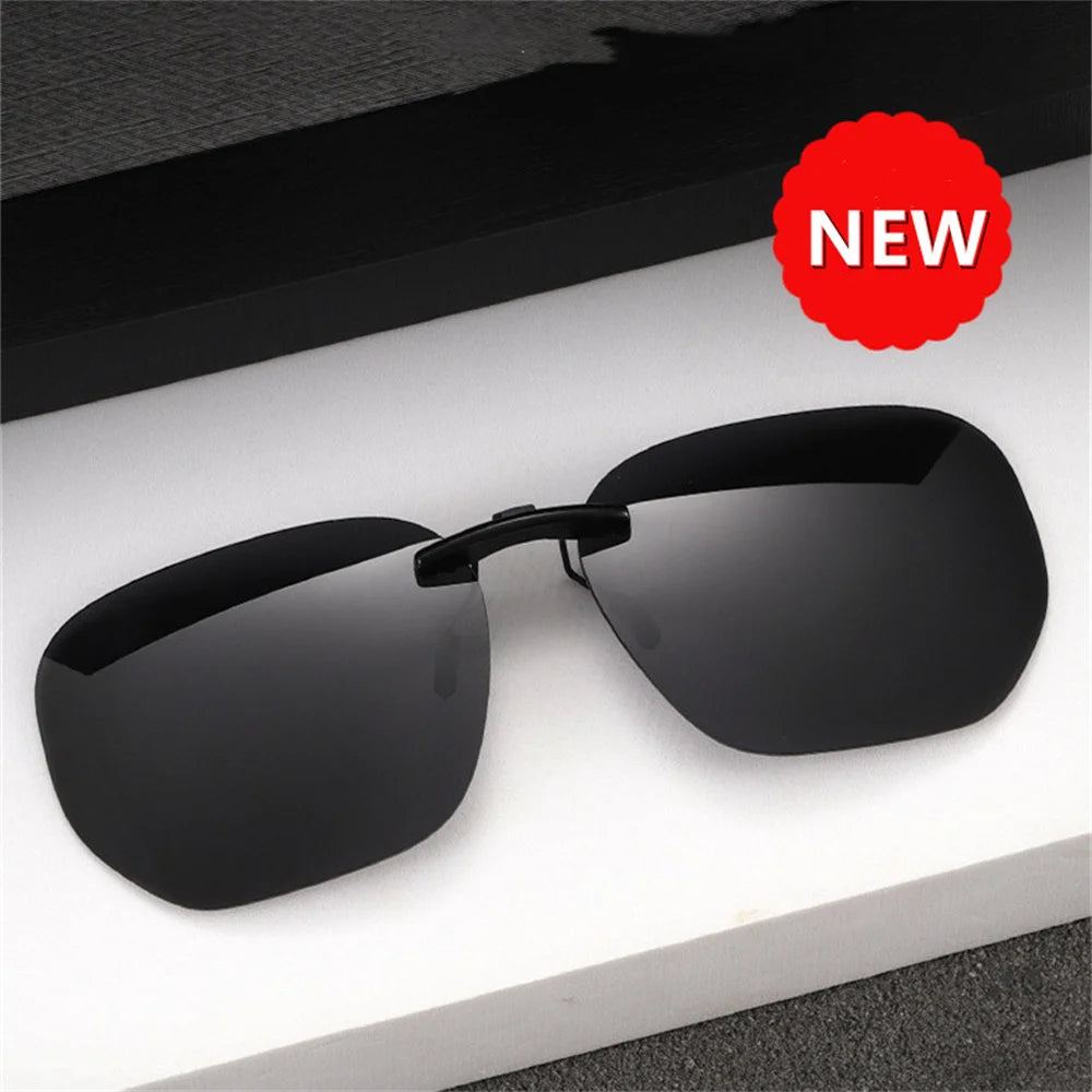 Quadratischer Clip auf Sonnenbrille Frauen polarisierte schwarze Linse uv400 Nachtsicht fahren Männer Brille Clips Anti Blendung Vintage Brille