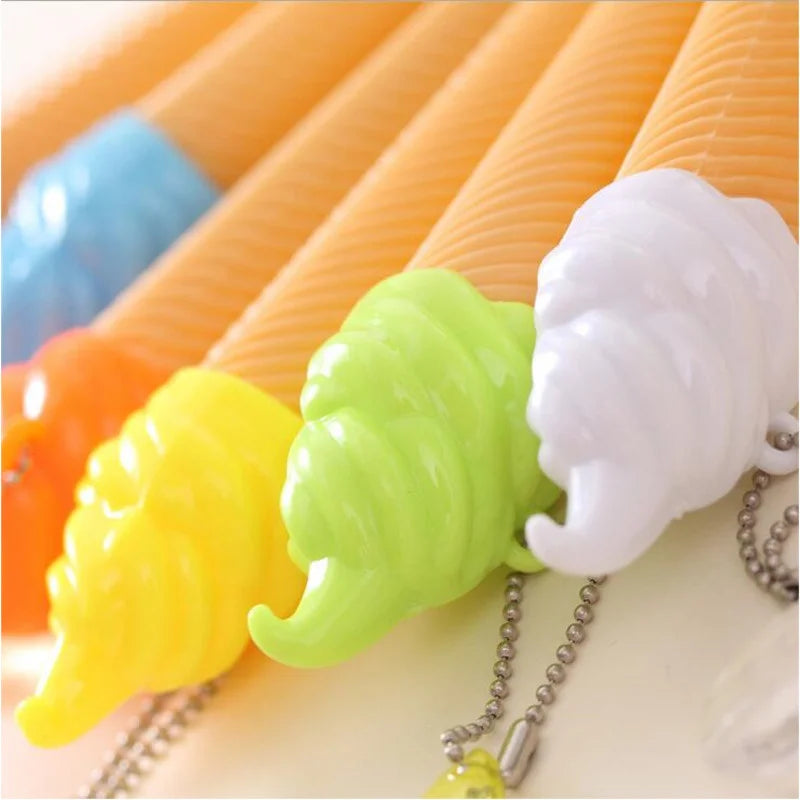 6-teiliger süßer Eiscreme-Strass-Süßigkeits-Gelstift für Schreibwaren