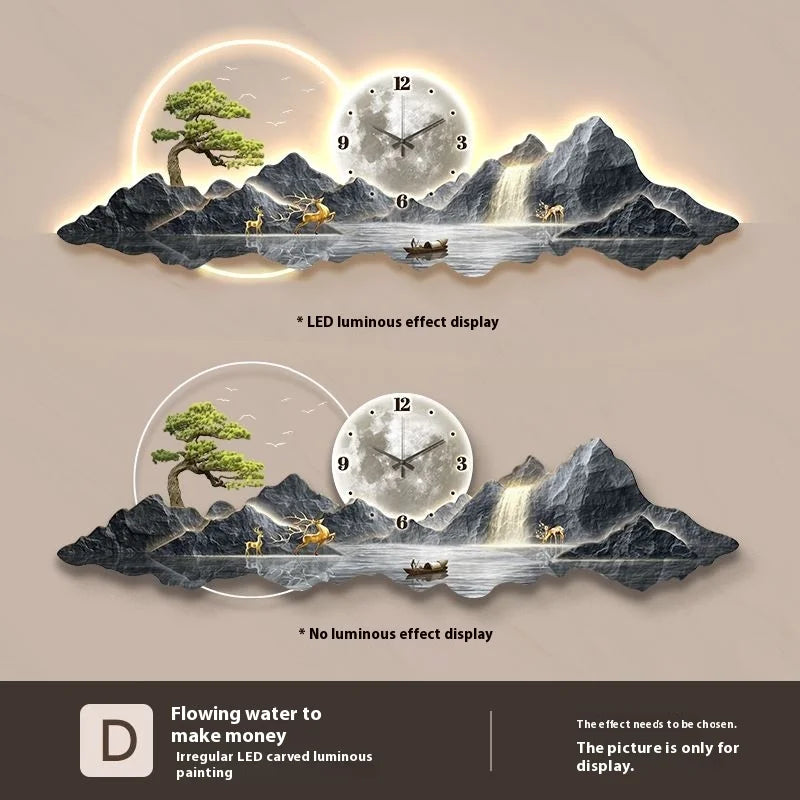Kreative Uhr Hängen Malerei Wand Dekoration LED Wandbild Wohnzimmer Visuelle Dekoration Hängen Uhr Nordic Hause Dekoration