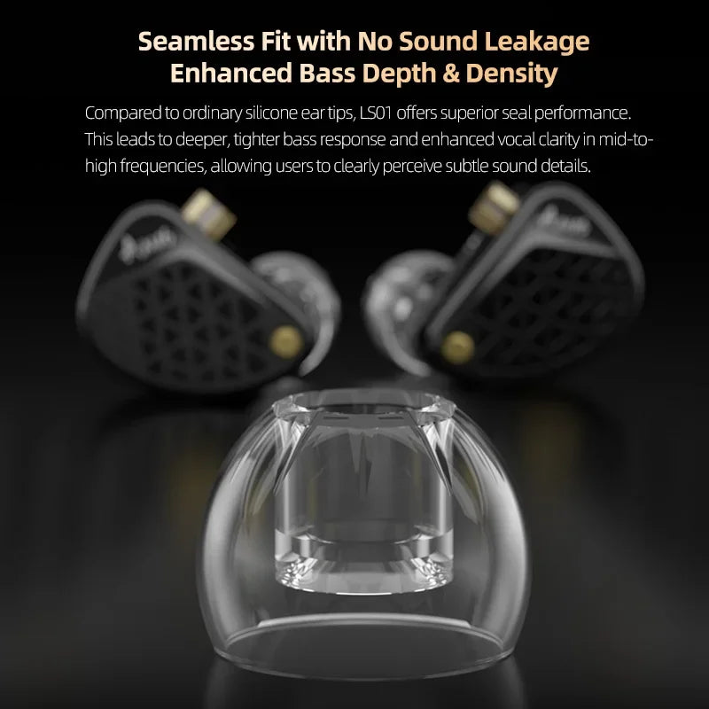 KZ LS01 Hochtransparente Flüssigsilikon-Ohrstöpsel für die meisten kabelgebundenen HiFi-Kopfhörer KZ mit S/M/L-Größe. Bequeme Universal-Ohrstöpsel