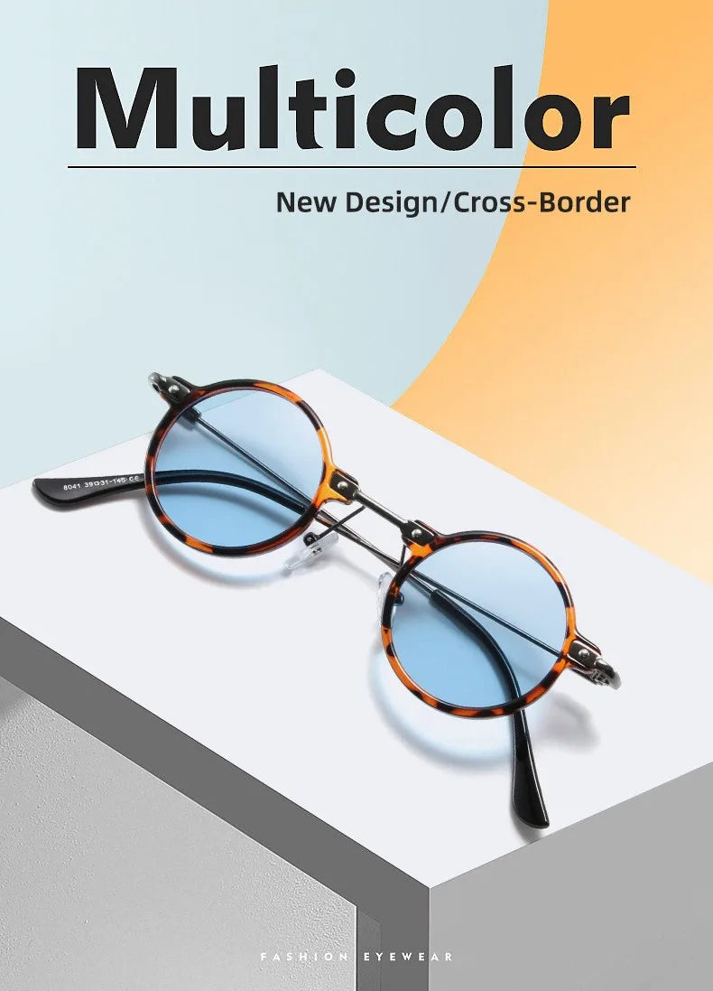 Runde Sonnenbrille für Männer Frauen Retro Steampunk Sonnenbrille männlich weiblich Marke Designer Metallrahmen Brillen Sonnenbrillen oculos de sol
