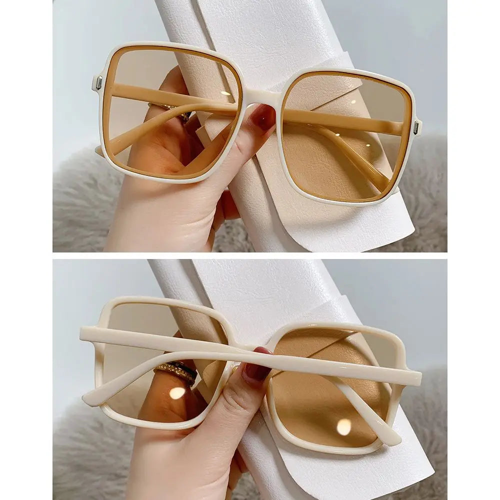 Übergroße Sonnenbrille für Frauen Luxus Vintage quadratische Sonnenbrille klassische UV400 Big Frame Lady Brillen