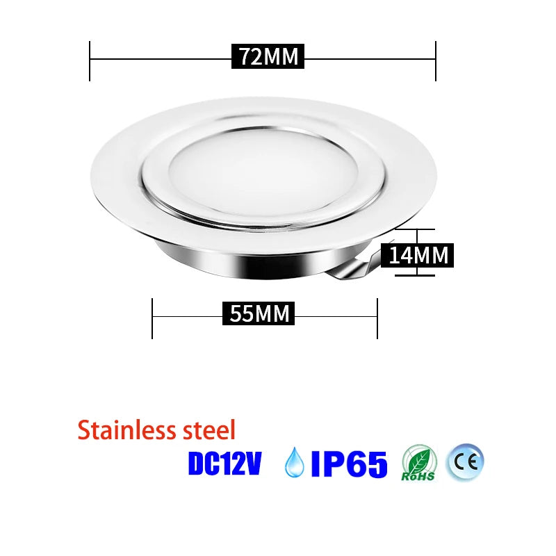 IP65 LED-Licht 12V Mini Down light dimmbar wasserdicht Scheinwerfer Decke Spot Einbau schlanke Lampe Küche Bad Schrank 3w rgbw
