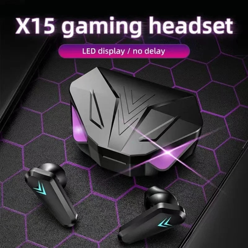 TWS Drahtloses Bluetooth-Headset, LED-Display, Gamer-Ohrhörer mit Mikrofon, kabellose Kopfhörer, Geräuschunterdrückung, Bluetooth-Kopfhörer X15