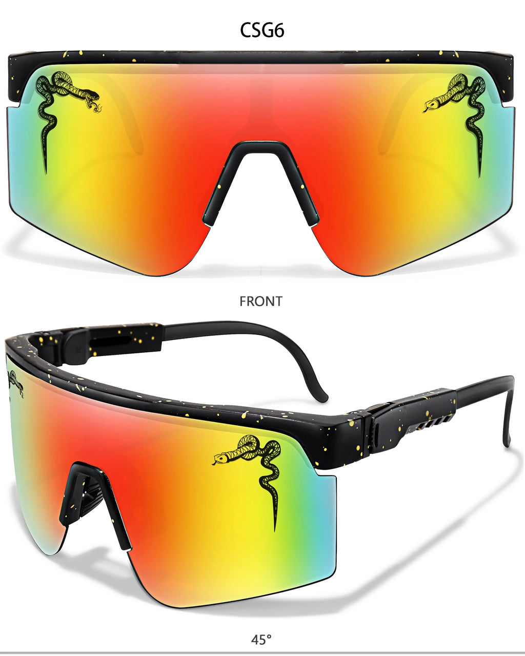 Herren Damen Radsport-Sonnenbrille Große Linse Winddicht UV400 Schutzbrille Outdoor-Sport Laufen Klettern Fahrrad MTB Brille