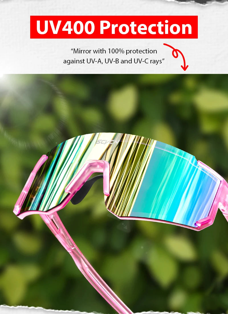 SCVCN Neue Outdoor Radfahren Sonnenbrille Männer MTB Fahrrad Brille Sport Wandern Bergsteigen Frauen Fahrrad Radfahren UV400 Brille