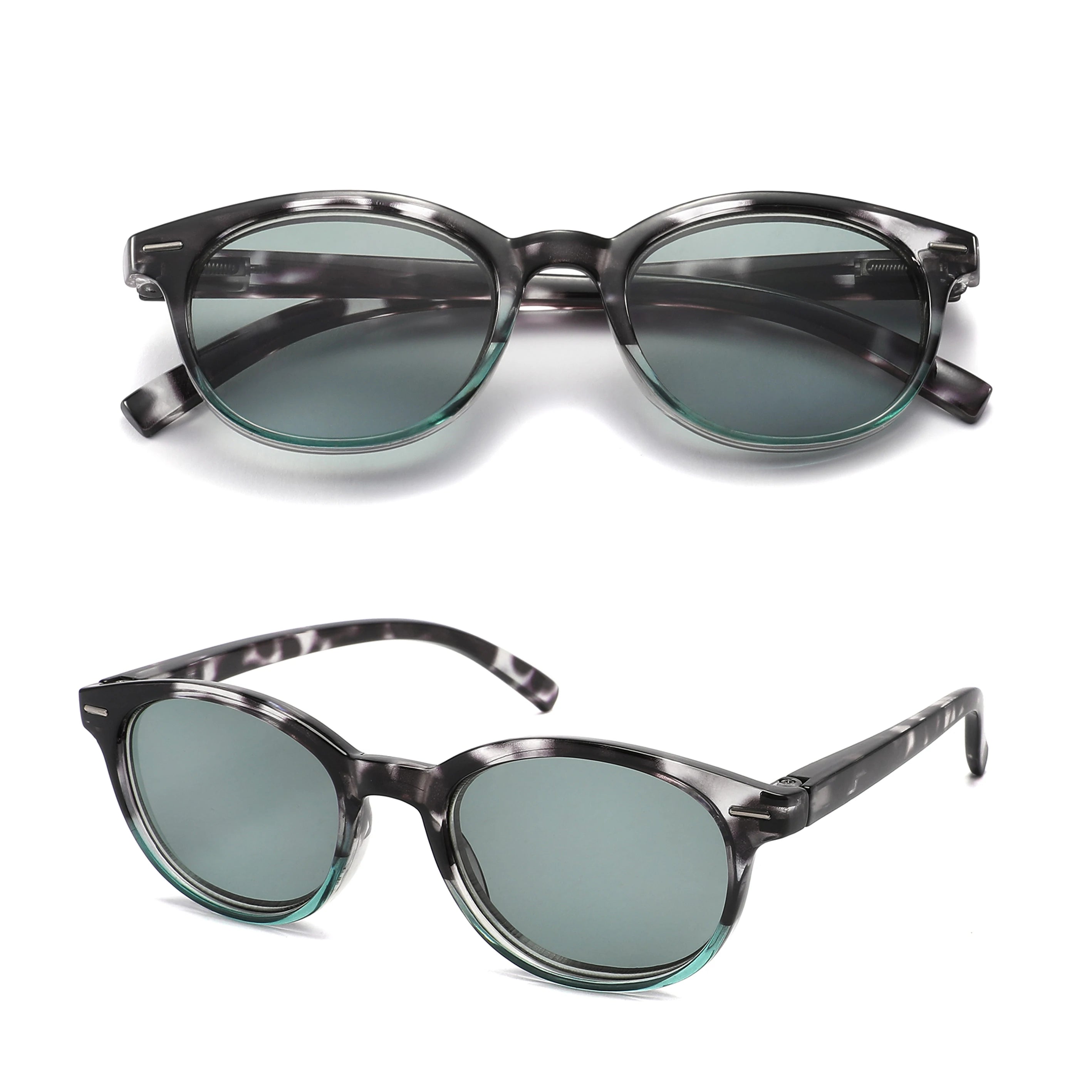 Lesesonnenbrille für Damen und Herren, quadratisch, klassischer Rahmen für den Außenbereich, Sonnenbrille, Lesebrille mit Dioptrien-Federscharnier