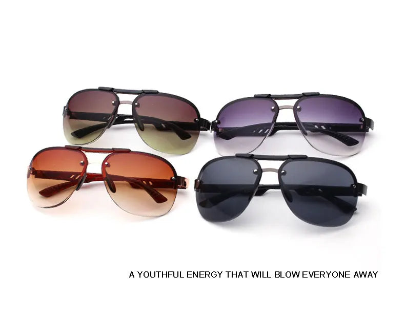 2025 neue Sonnenbrille UV 400 Vintage Punk Randlose Rechteck Männer Mode Gläser Trendy Kleine Rahmen Sonnenbrille Rahmenlose Brillen