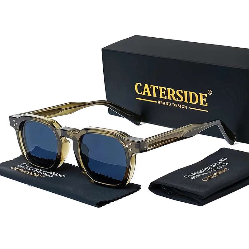 CATERSIDE Modische Herren-Sonnenbrille, kleiner Rahmen, quadratisch, personalisiertes Design, Sonnenbrille für Damen, Reisen, Party, Business, Festival, Geschenk