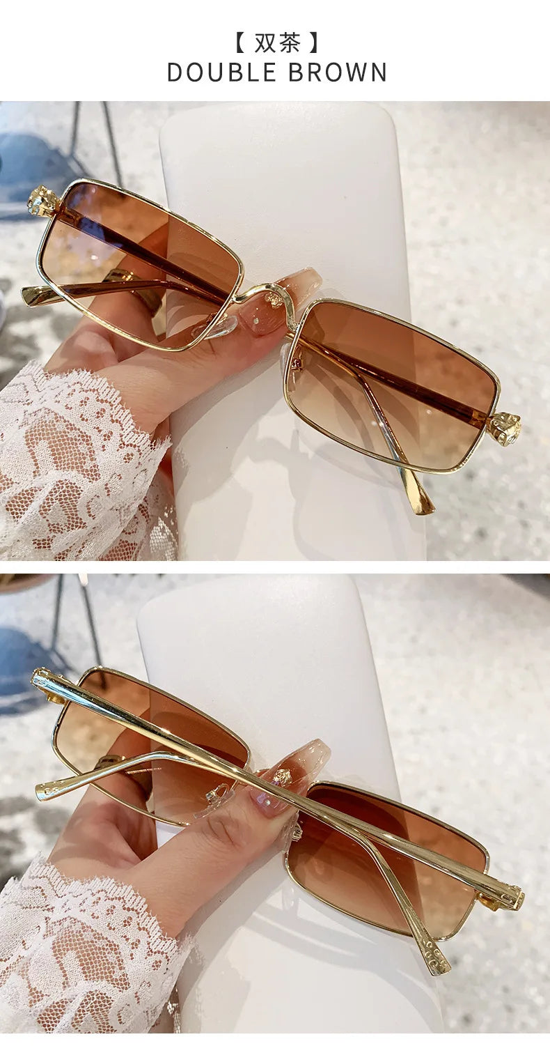 Hochauflösende Sonnenbrille für Herren und Damen, blaues Licht blockierende Augenschutzbrille, randlose Brille mit quadratischem Rahmen