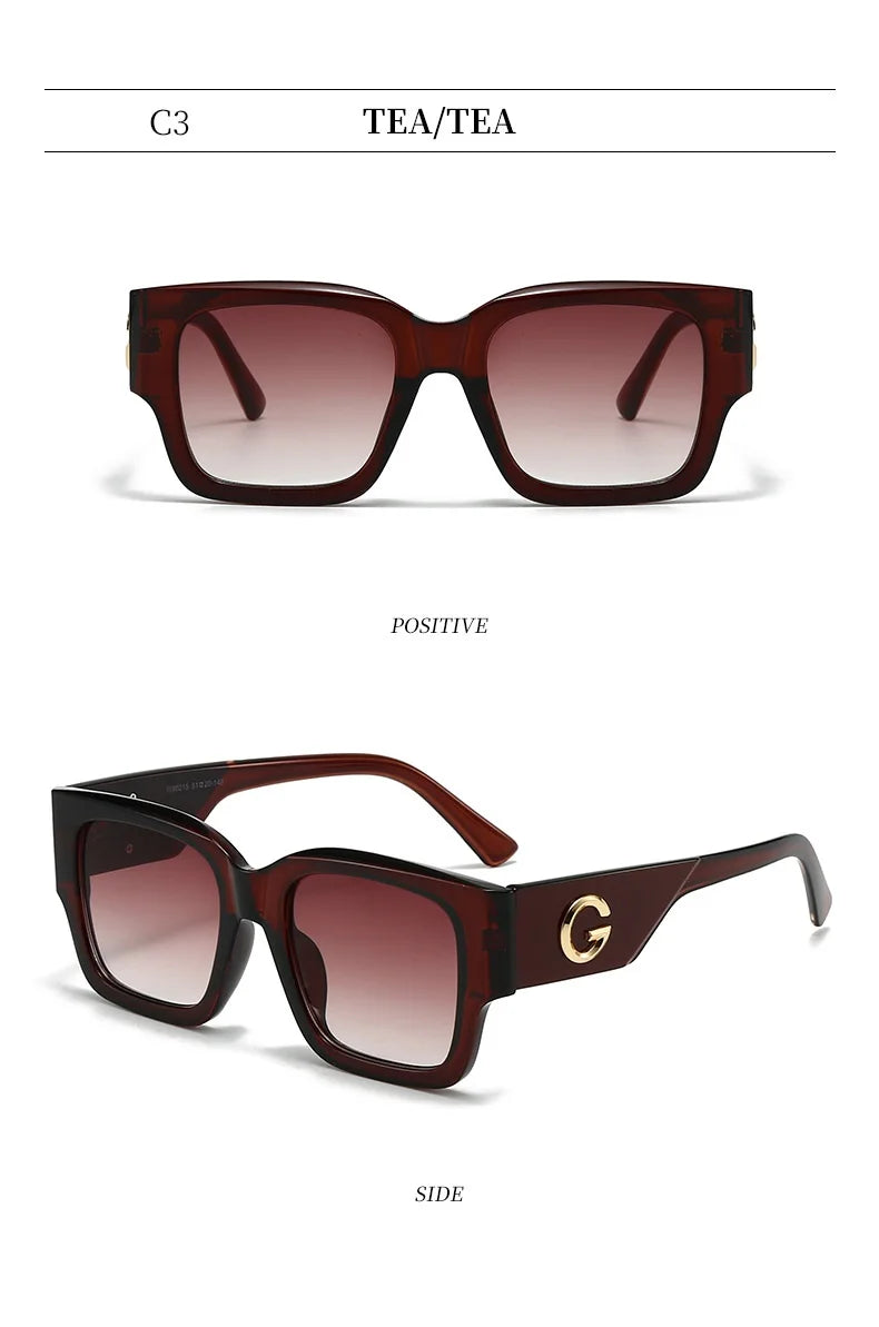Luxusmarke G Fashion Sonnenbrillen für Damen und Herren, europäische und amerikanische stilvolle quadratische Designer-Brillen, Unisex-Brillen, UV400