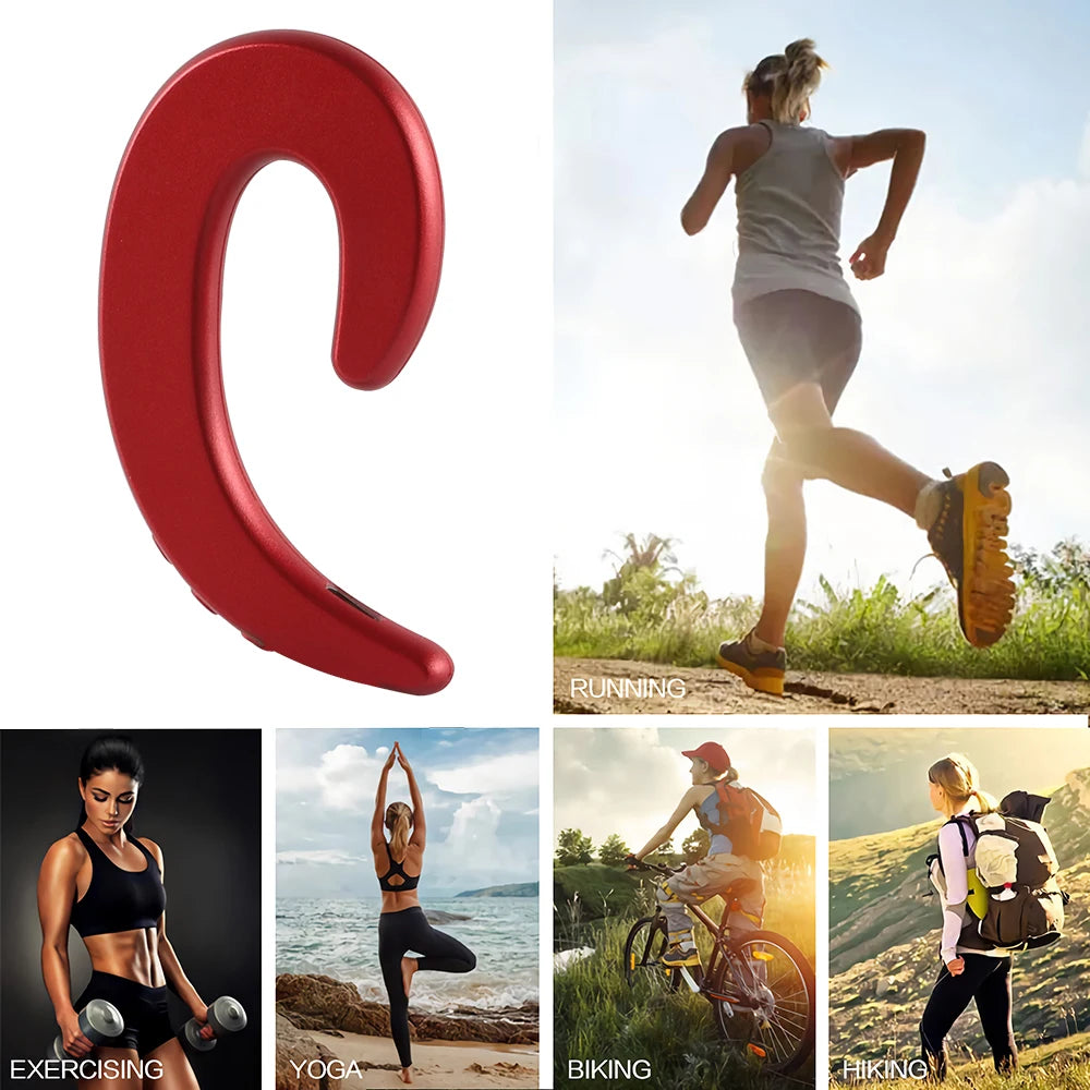 Bluetooth 4.1 Kopfhörer, kabellos, Einzelohr-Knochenleitungs-Headset mit Mikrofon, leicht, schmerzlos, Ohrhörer zum Aufhängen für Sport
