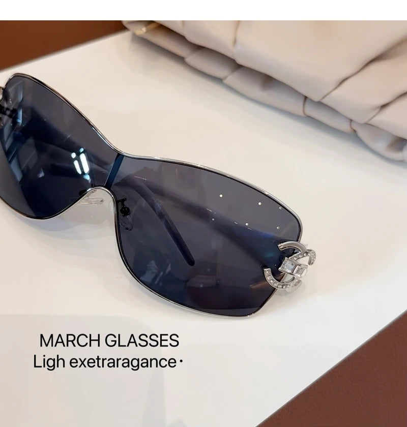 Neue Verbundene Luxus Frauen Sonnenbrille Übergroßen Frau Sonnenbrille Schwarz Brillen Trendy Männer Glas Lentes De Sol Mujer 2025