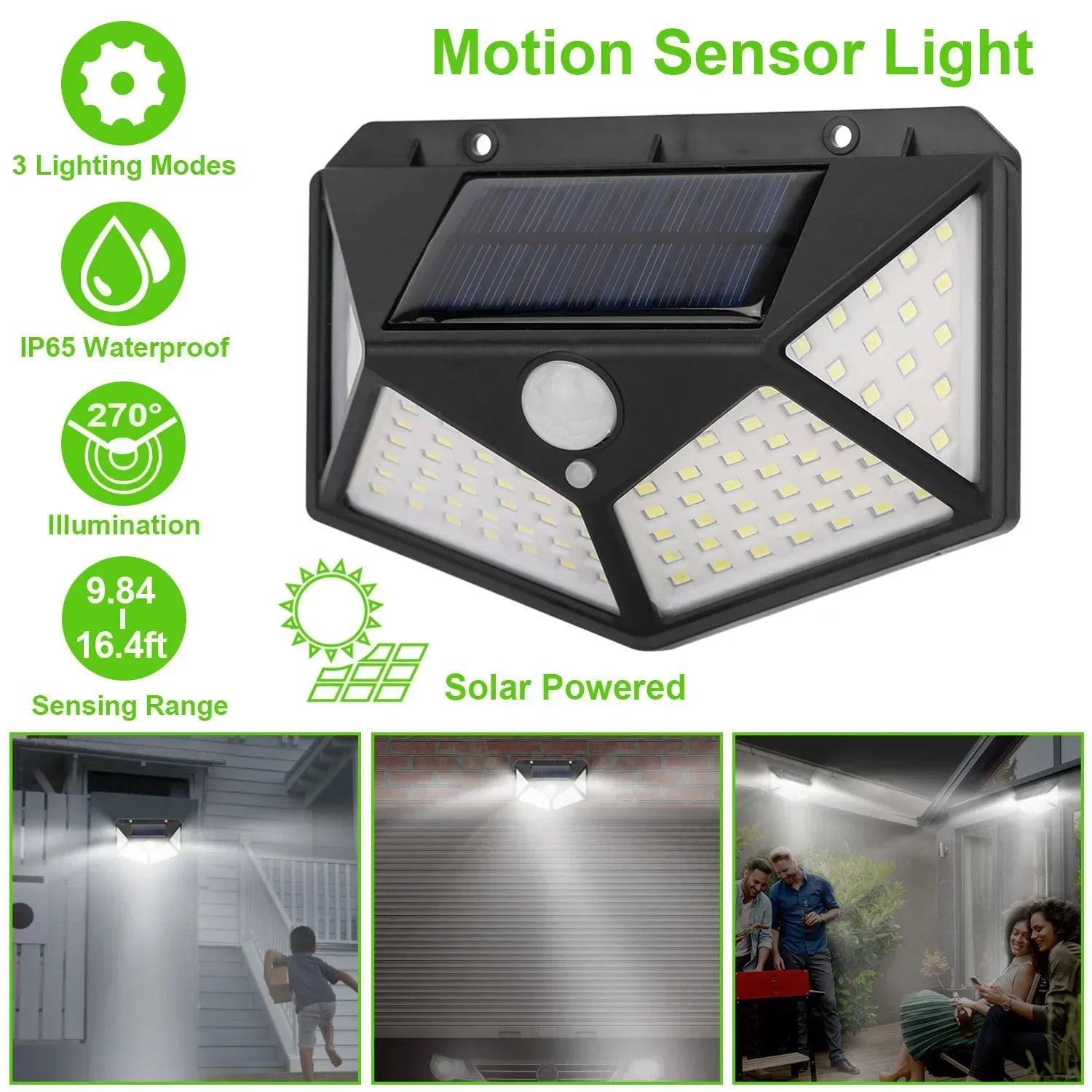 Multifunktionale Solarlampe für den Außenbereich, Gartendekoration, Solar-LED-Licht, wasserdicht, Sonnenlichtbetrieben, Strahler mit Bewegungssensor