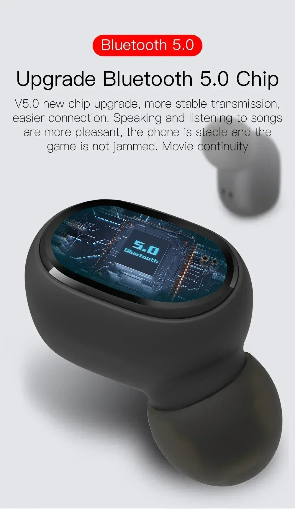E6S Drahtlose Bluetooth-Kopfhörer TWS Bluetooth-Headset Drahtlose Ohrhörer Ohrhörer mit Geräuschunterdrückung und Mikrofon-Kopfhörer