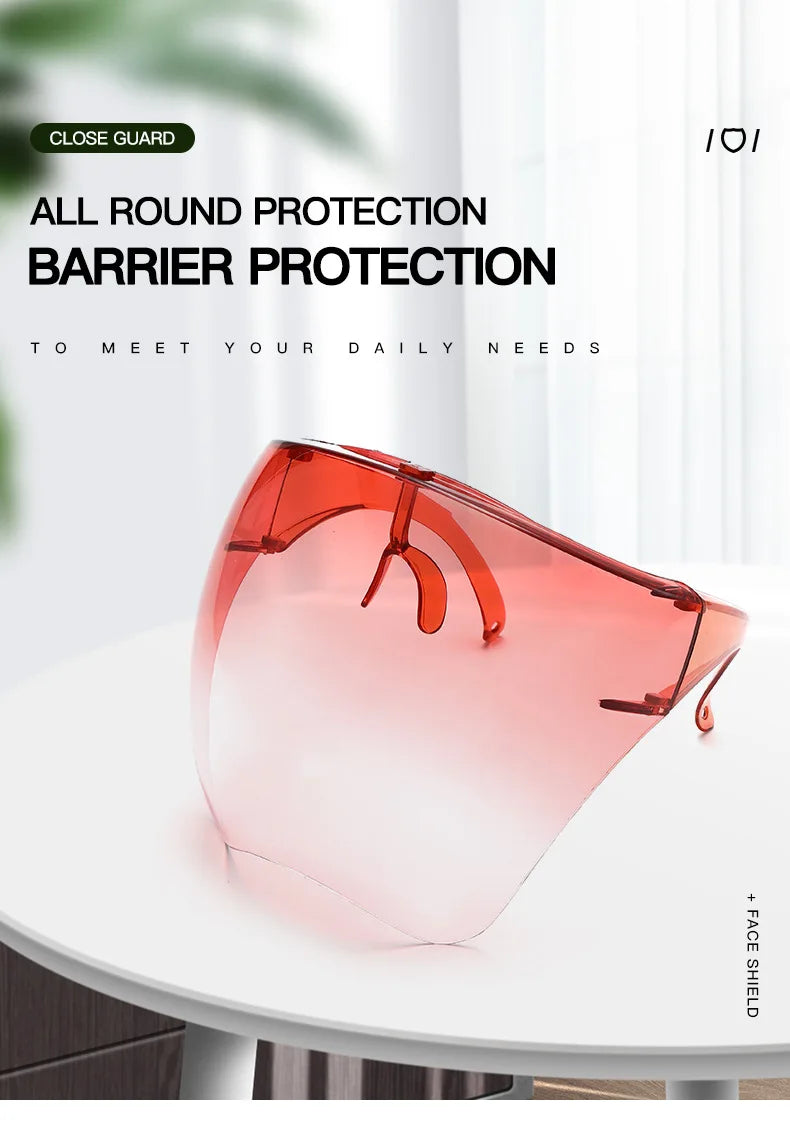 Vollgesichts-Sonnenbrille, Maske für Damen und Herren, schützende Gesichtsschutzbrille, bedeckte kugelförmige Linse, Anti-Spray-Fahrrad-Sonnenbrille