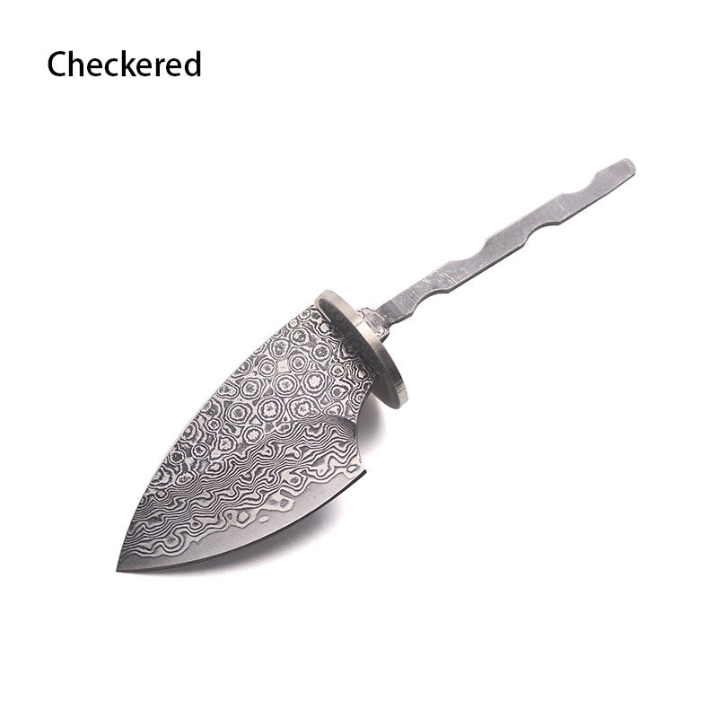 Rosette Damaskus Stahl Sharp Feste Klinge Messer Rohlinge Haushalt DIY Outdoor Camping Überleben Werkzeug Teile Zubehör