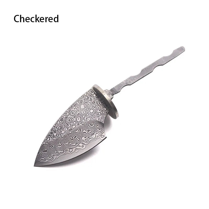 Rosette Damaskus Stahl Sharp Feste Klinge Messer Rohlinge Haushalt DIY Outdoor Camping Überleben Werkzeug Teile Zubehör