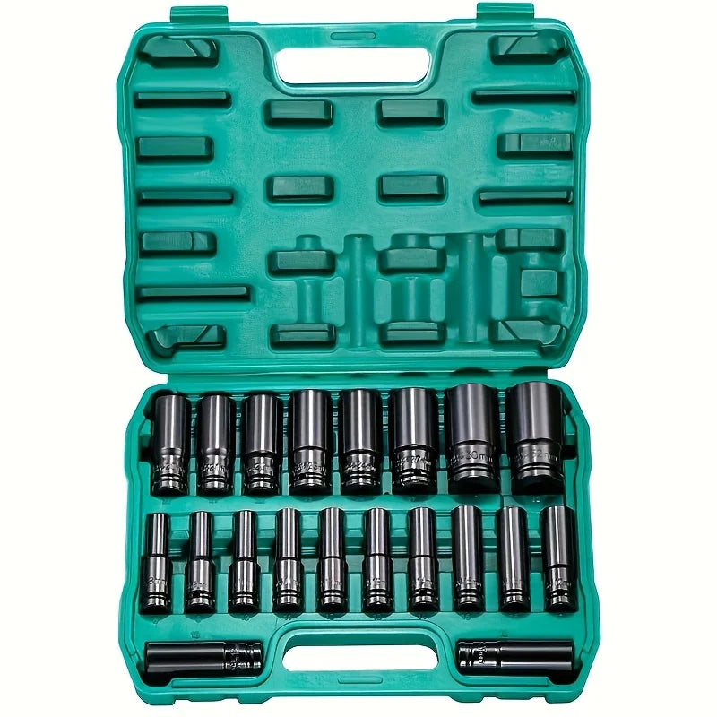 1/2-Zoll-Antriebssteckschlüsselsatz, 20-teiliges Steckschlüsselsatz (8–32 mm), für Kfz-Wartung, Reparaturen und Heimwerkerprojekte, Haushalts-Hardware-Werkzeuge