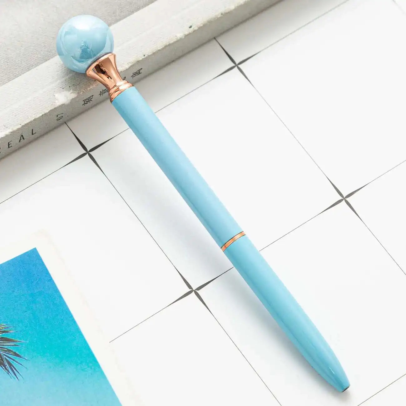 1-teiliger Lytwtw's Candy Color INS rotierender Perlen-Metall-Kugelschreiber für Schule und Büro, Schreibwaren, Geschenk