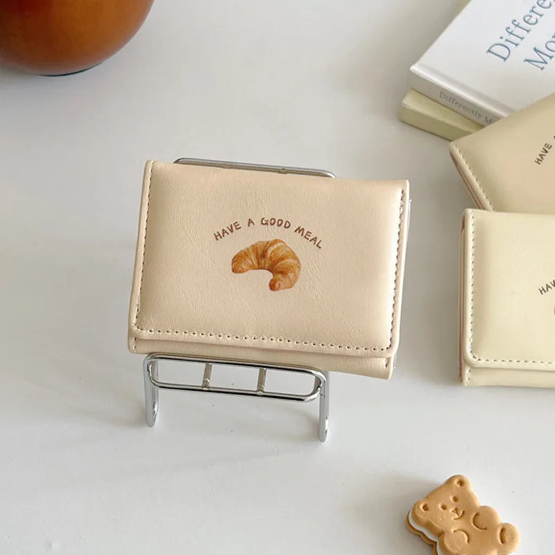 Neue Butter Toast Brieftasche Ins Nette Milch Gelb Kurze Brieftasche Koreanische Version Cartoon Student Geldbörse Für Frau Schlüssel Lagerung Geldbörse