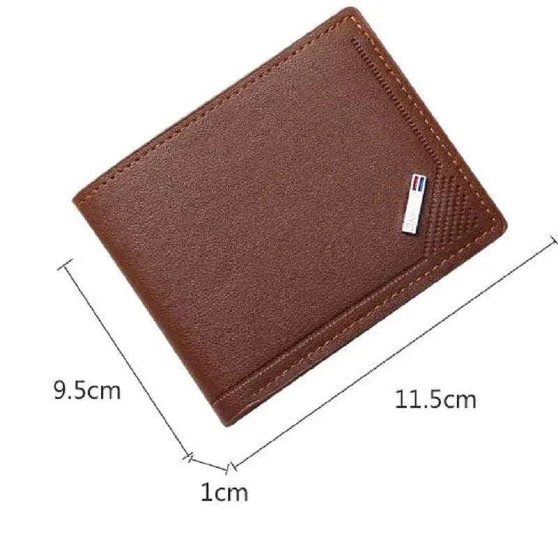 Kurze Herren-Geldbörse aus Leder, dünne Geldbörse, faltbar, minimalistisch, weiches Leder