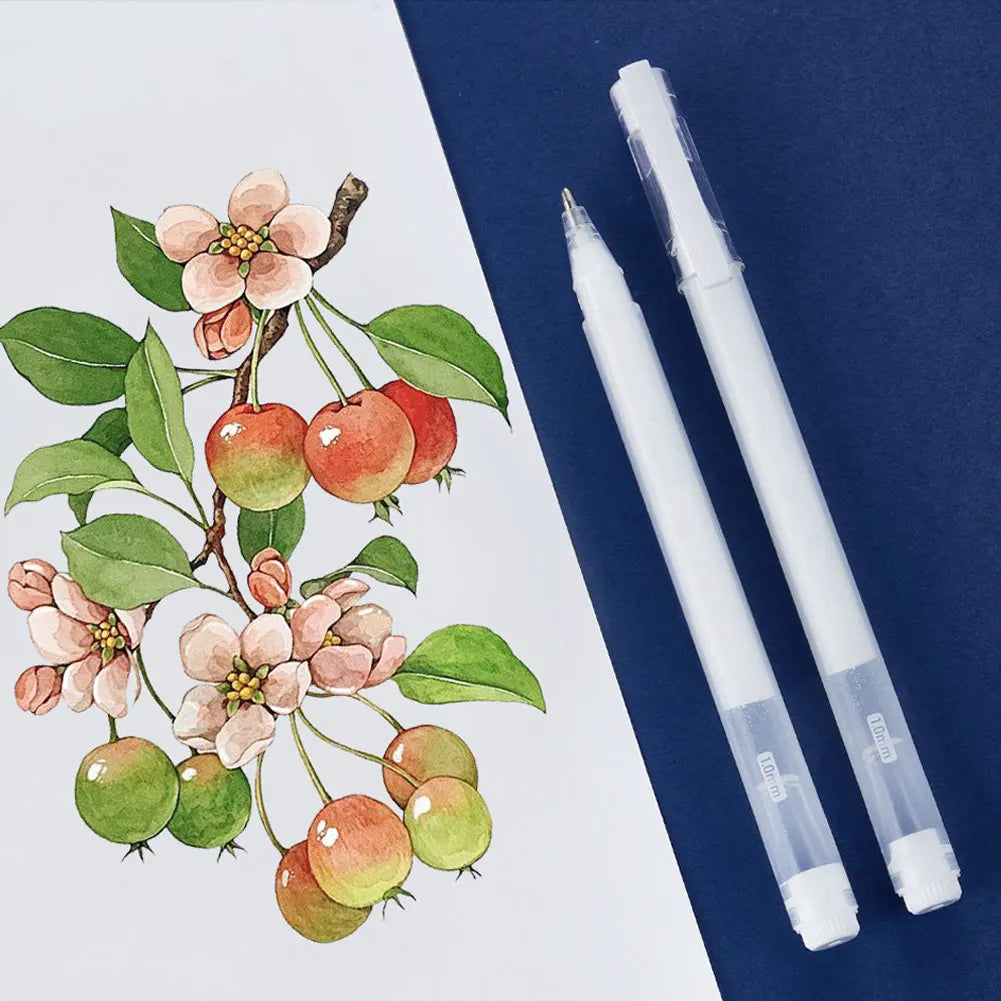 1-5 Teile/satz Klassische Weiße Tinte Gel Stift Highlight Marker Weiße Tinte Verschiedene Punkt Feine Medium Bold für Journaling kunst Zeichnung