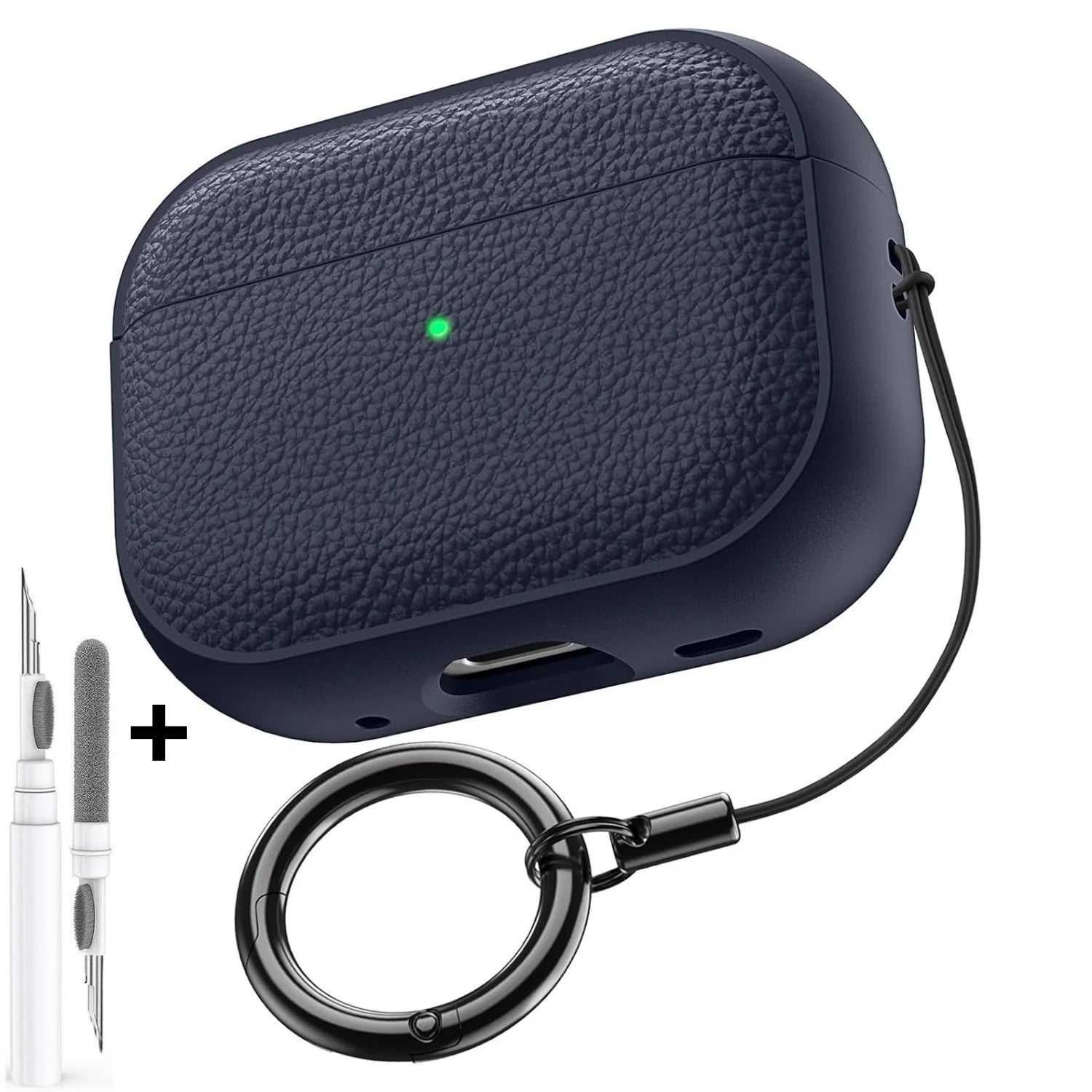 Für AirPods Pro 3, Ledermuster, TPU-Schutzhülle, Zubehör, niedliche Haut, vollständige Schutzhülle mit Schlüsselanhänger für AirPods Pro 3-Hülle