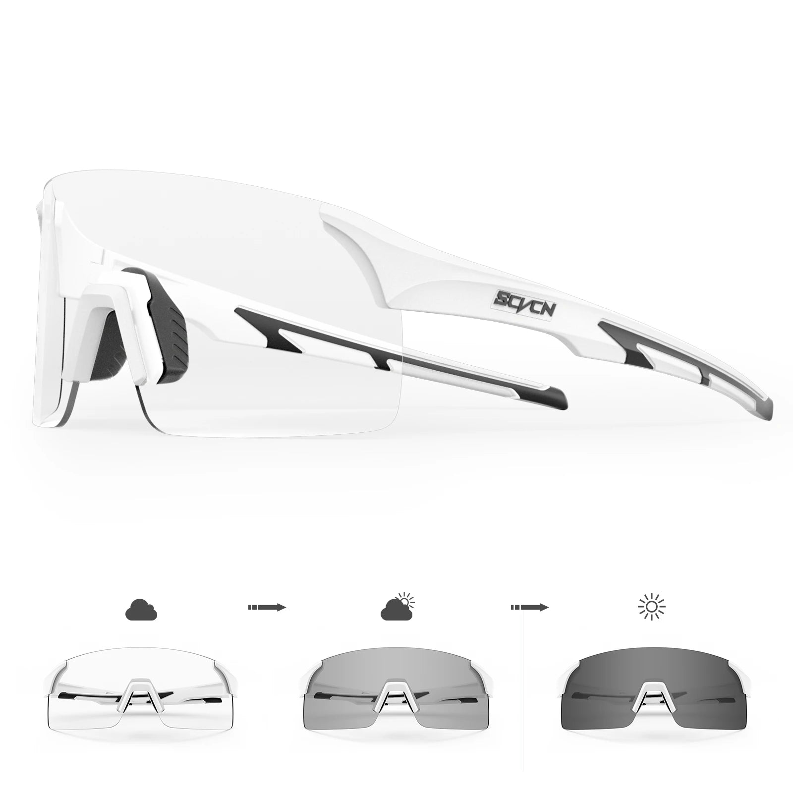 SCVCN Photochrome Sonnenbrille Outdoor Sport Fahrrad Radfahren Gläser Mann MTB Klettern Gläser Brillen Frauen Fahren Fahrrad Brille