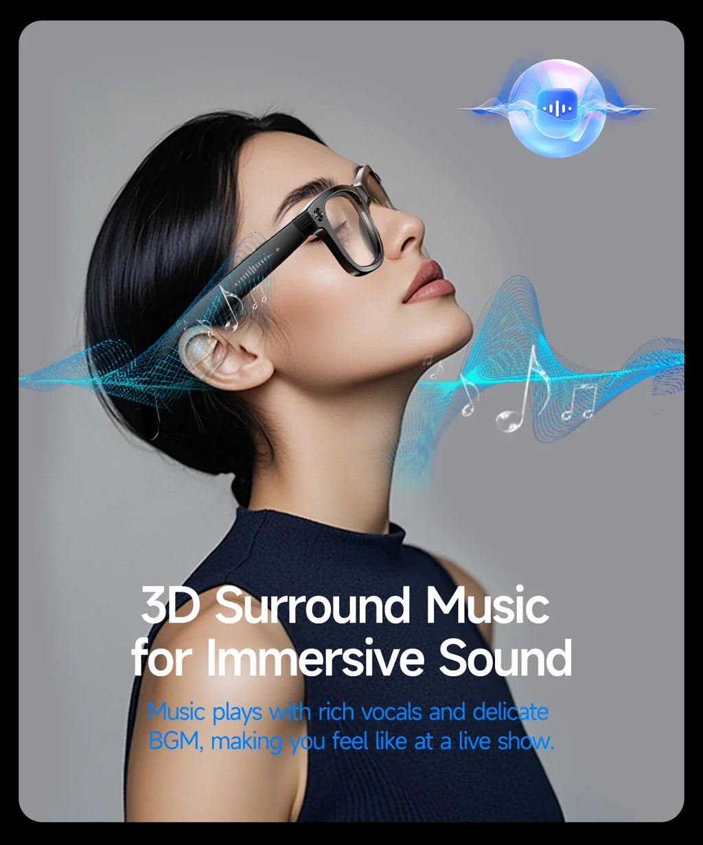 2025 Smart-Sonnenbrille, intelligente Brille mit Kamera, Video, 8 MP, Übersetzung, Bluetooth, Anruf, Musikwiedergabe, Männer und Frauen, Aufnahme ab 100 Jahren