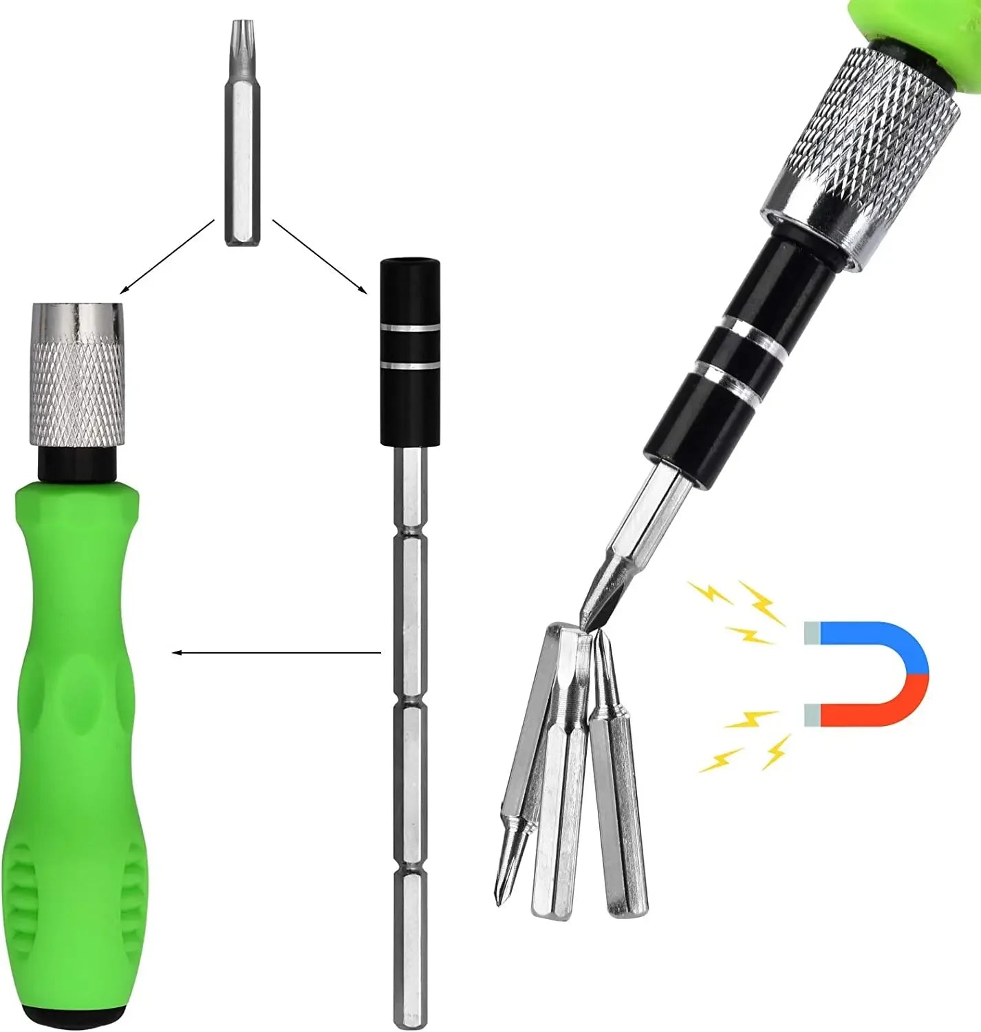 32-in-1-Multifunktions-Schraubendreher-Set mit 30-teiligem Torx-Phillips-Magnetschraubendreher-Bits, Mini-Reparaturwerkzeug für Telefon, Uhr, PC