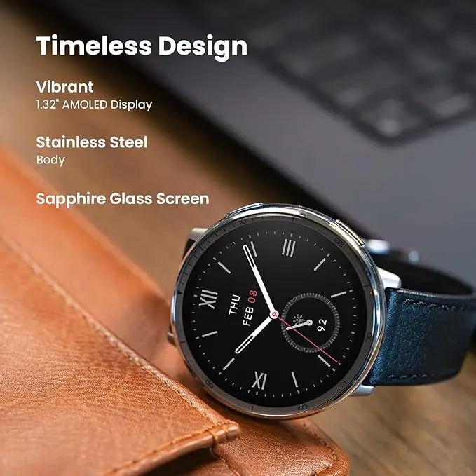Amazfit Active 2 Smartwatch 44 mm, 10-Tage-Akku-Fitness-Tracker, Schlafüberwachung, GPS-Karten, ab 160 Sportmodi, für Android iPhone