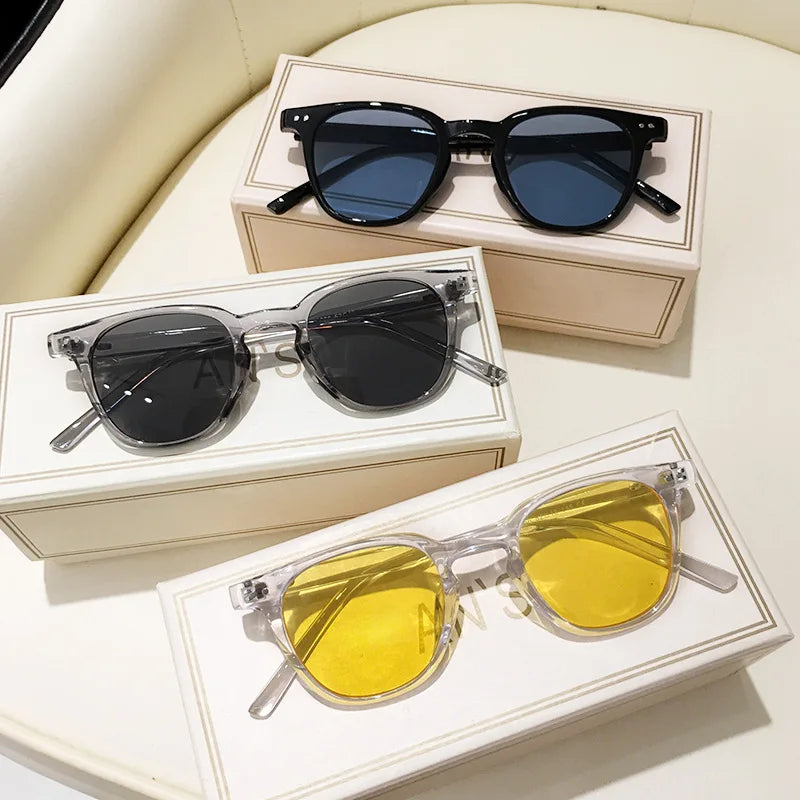 Neue Vintage Quadratische Sonnenbrille für Damen und Herren Luxusmarke Kleine Runde Sonnenbrillen Kleine Brillen für Männer und Frauen