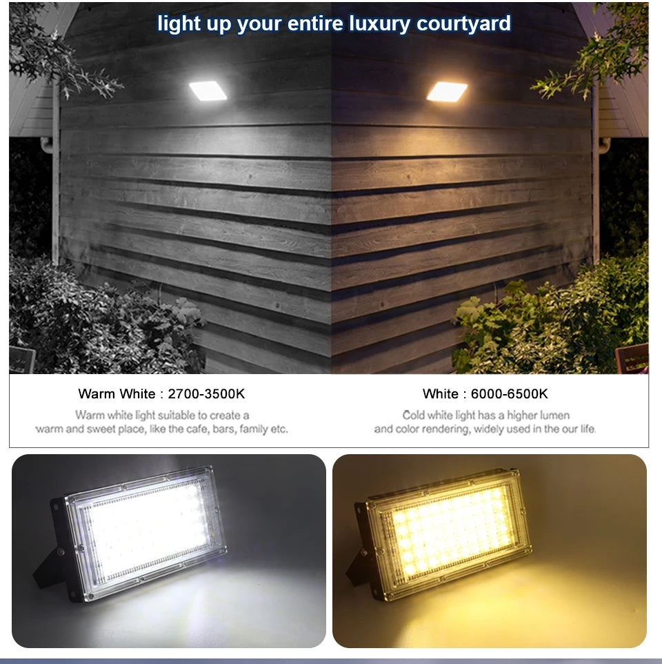 LED Flutlicht 50W 100W 150W IP65 Wasserdicht 220V 240V Outdoor Flutlicht Scheinwerfer LED Reflektor straße Lampe Garten Beleuchtung
