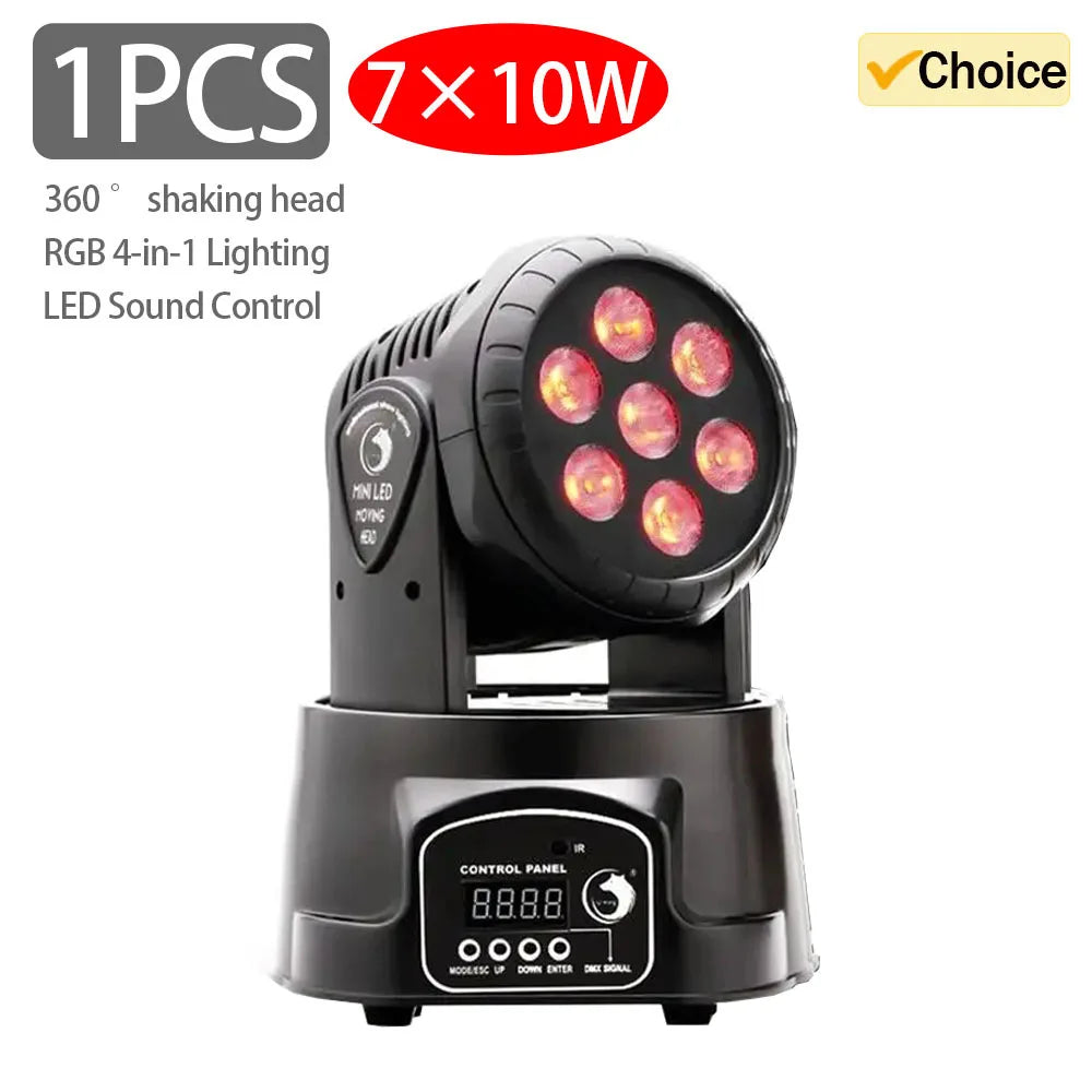 Neue 2PCS 7x10W LED Moving Head Licht 6 IN 1 RGBW Professionelle Bühne Effekt DMX512 waschen Licht für Disco DJ Musik Party Dance Club