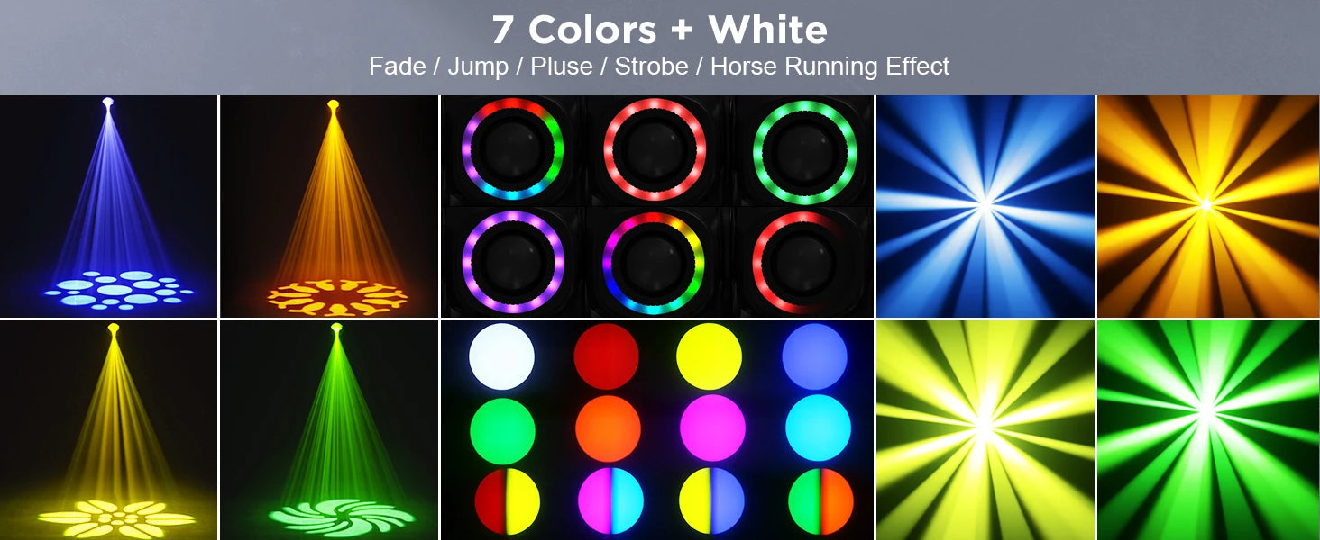 2 Stück 50W Beam Moving Head Licht RGB Farbmischung Musterlichter Bühneneffektbeleuchtung für Disco Show Konzert Party KTV Theater