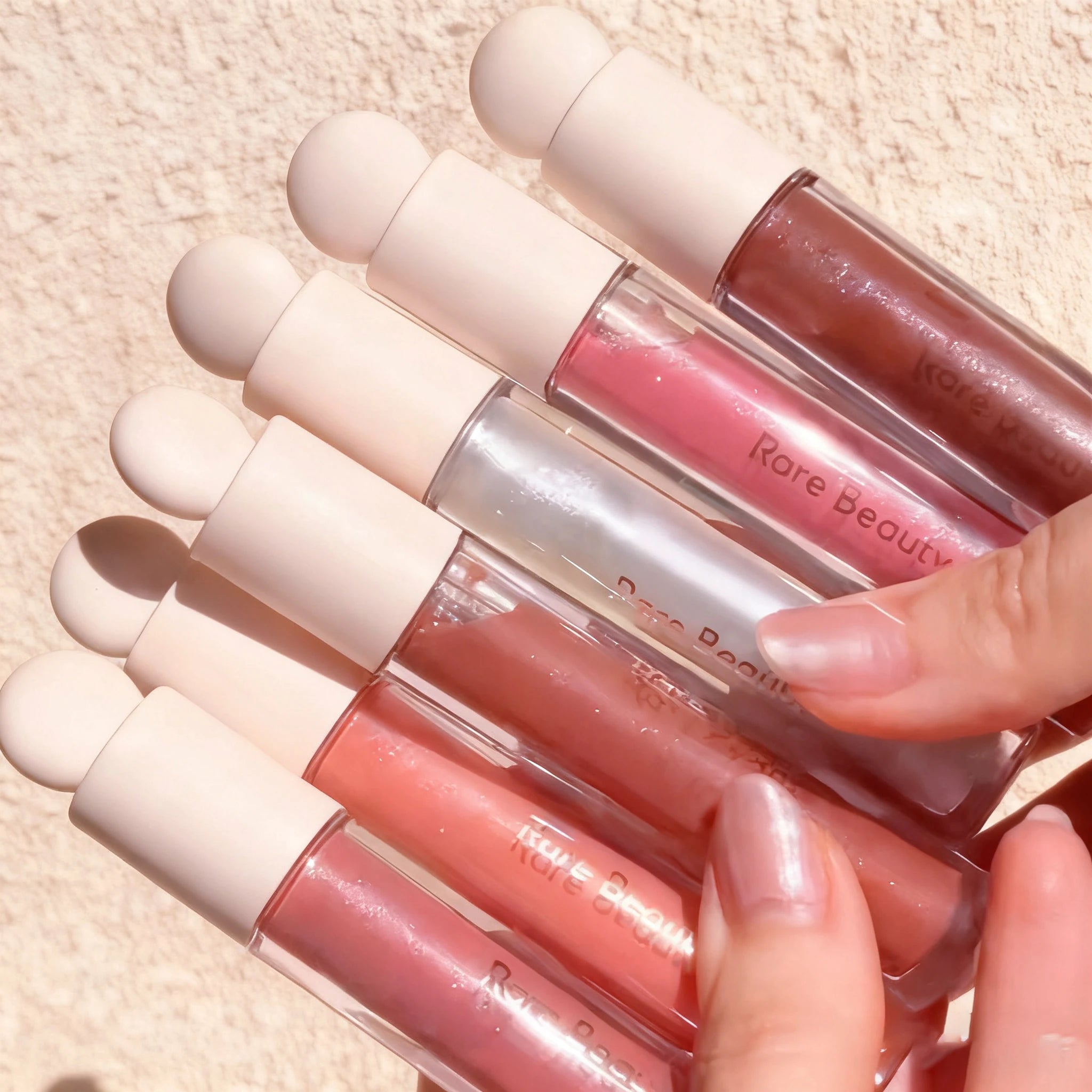 Rare Beauty Neuer exquisiter glänzender Lipgloss, glänzendes flüssiges Pulver, Bluesher Sun Kissed Cheeks und wässrige Lippen, Lippenstift-Kosmetik