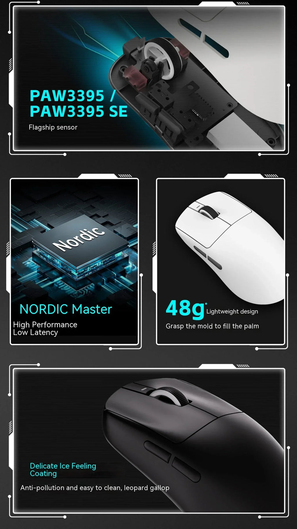 ATK Vxe Dragonfly R1 Maus Schwarz Weiß R1 Se Pro Maus 4K Empfänger Leichte PC Drahtlose Bluetooth Spiel E-sport Zubehör