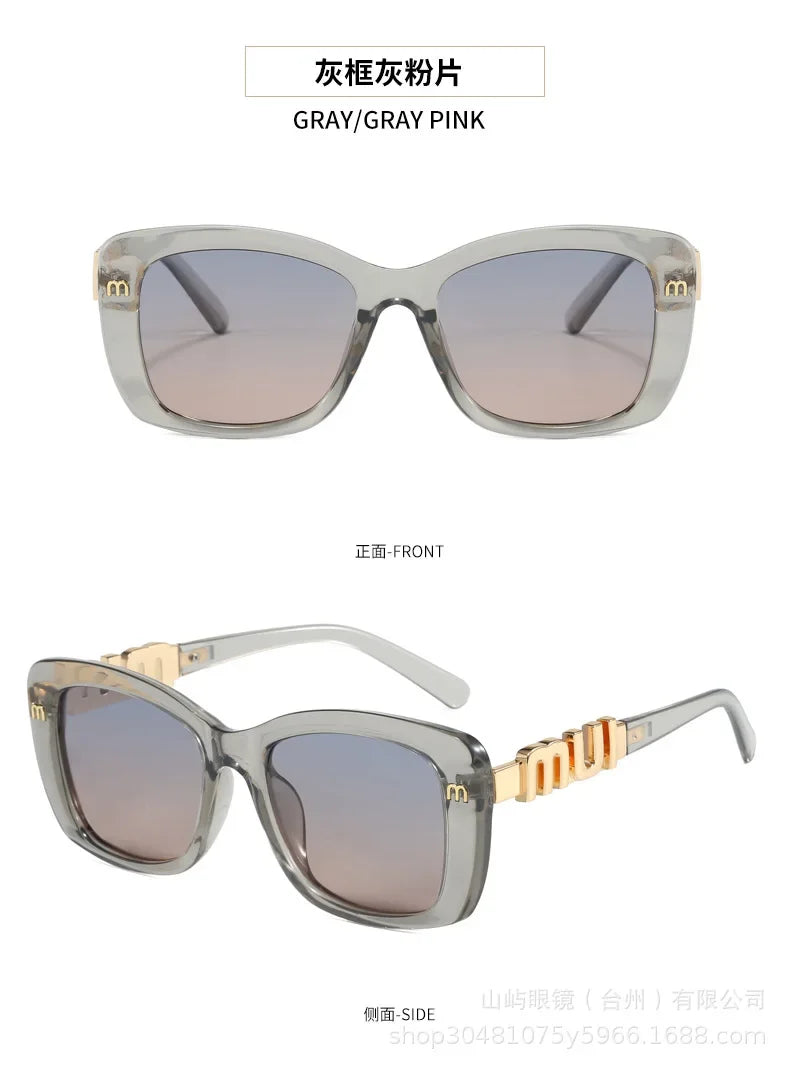 Ins Große Quadratische Polarisierte Sonnenbrille 2025, Neue Mode Frauen Männer High-end-Buchstaben Sonnenbrille Damen Trendy Gafas De Sol UV400