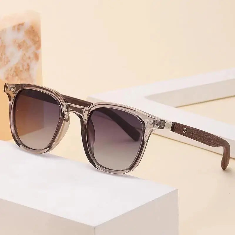 Trendige Retro-Sonnenbrille mit Holzmaserung für Damen und Herren, neue Sonnenbrille mit quadratischem Rahmen, UV-Schutz, Fahrradbrille, Outdoor, Straße