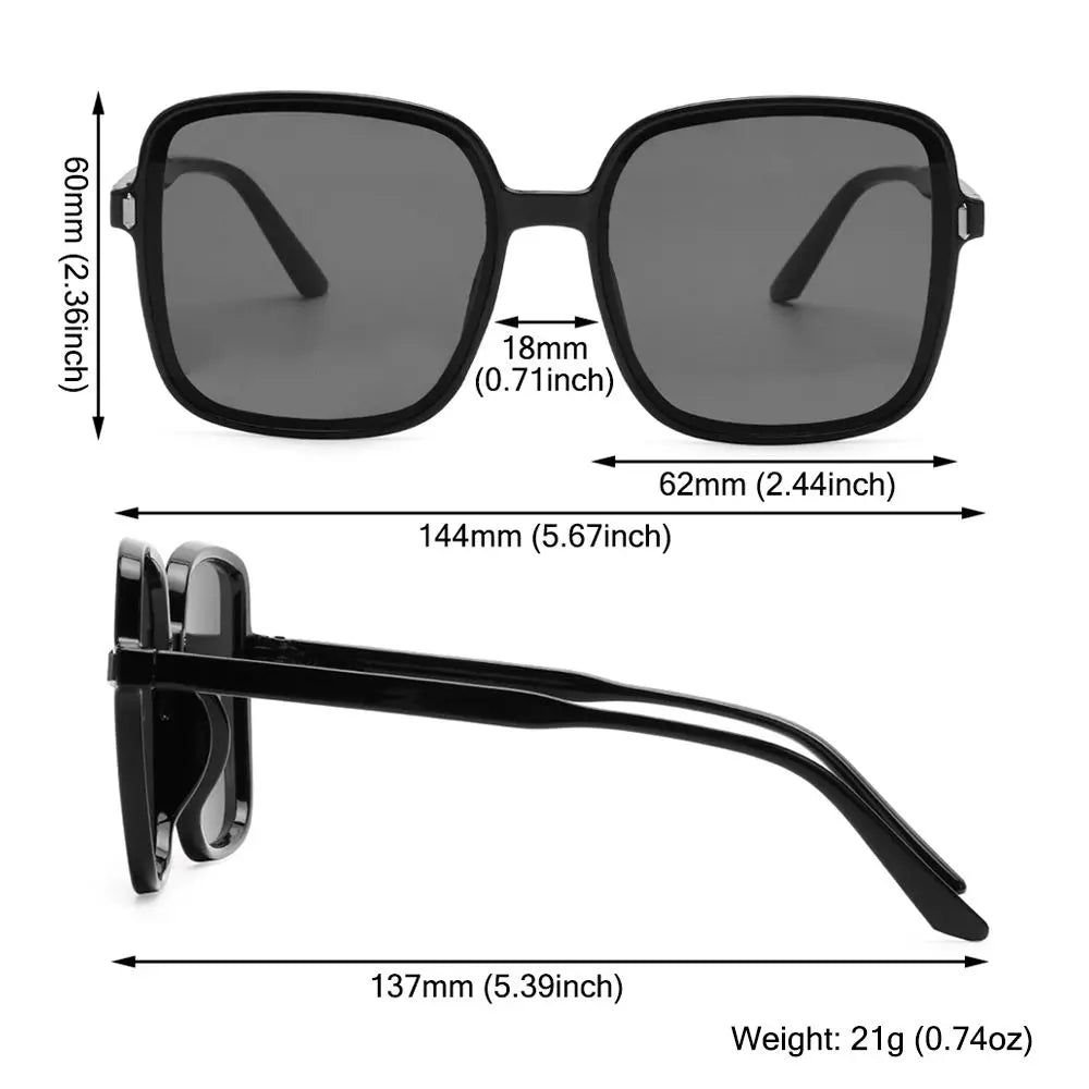 Übergroße Sonnenbrille für Frauen Luxus Vintage quadratische Sonnenbrille klassische UV400 Big Frame Lady Brillen