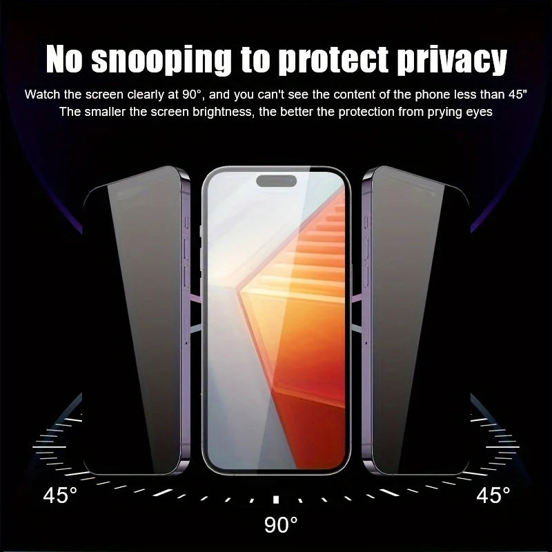 Anti-Spy gehärtetes Glas für iPhone 13 12 Mini 11 14 15 Plus 16 Pro Max 17 Air 16e Privatsphäre Displayschutzfolie iPhone XR X XS Max 7 8 Film