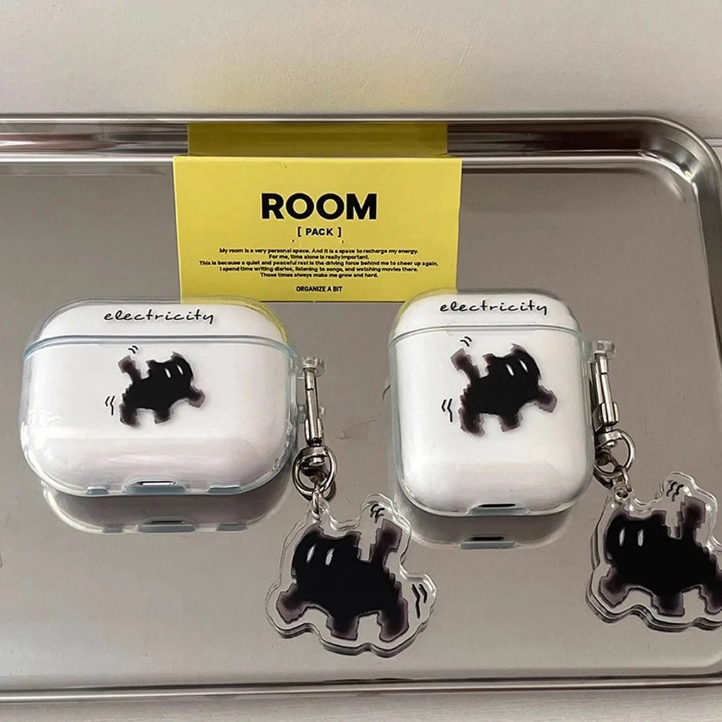 Drahtlose süße Katze schwarze Ladebox für AirPods 4 Pro 3 2 1 Pro3 Hülle transparente Silikon-Kopfhörerhüllen für Airpods Pro 2